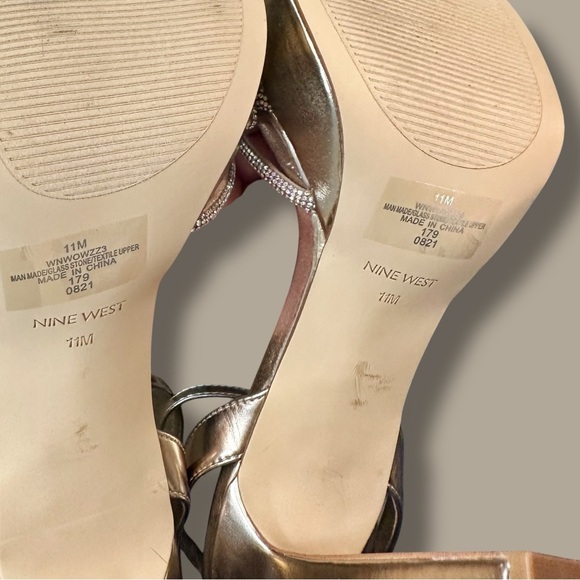 NWOT Nine West ‘Wowzz Platform Dress Sandals’ in “Bronze Crystal” Size 11 - Picture 16 of 16